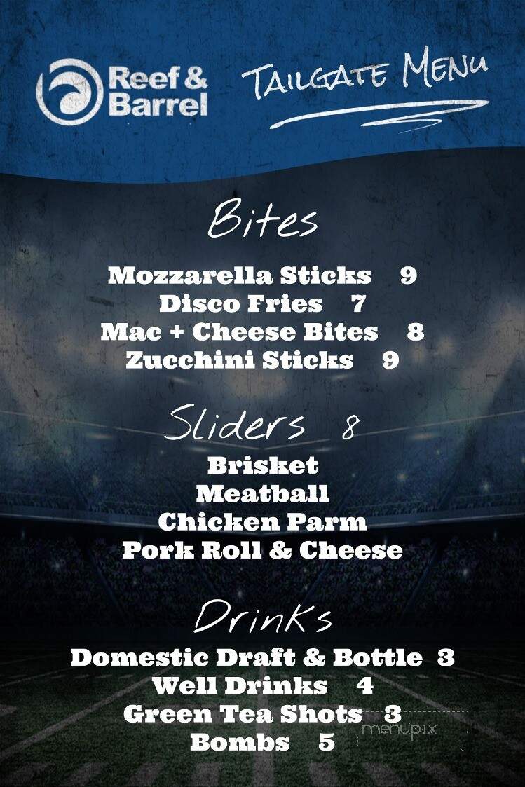 Reef and Barrel - Manasquan, NJ menu_pic