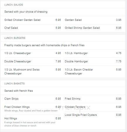 The Eastville Inn - Eastville, VA menu_pic