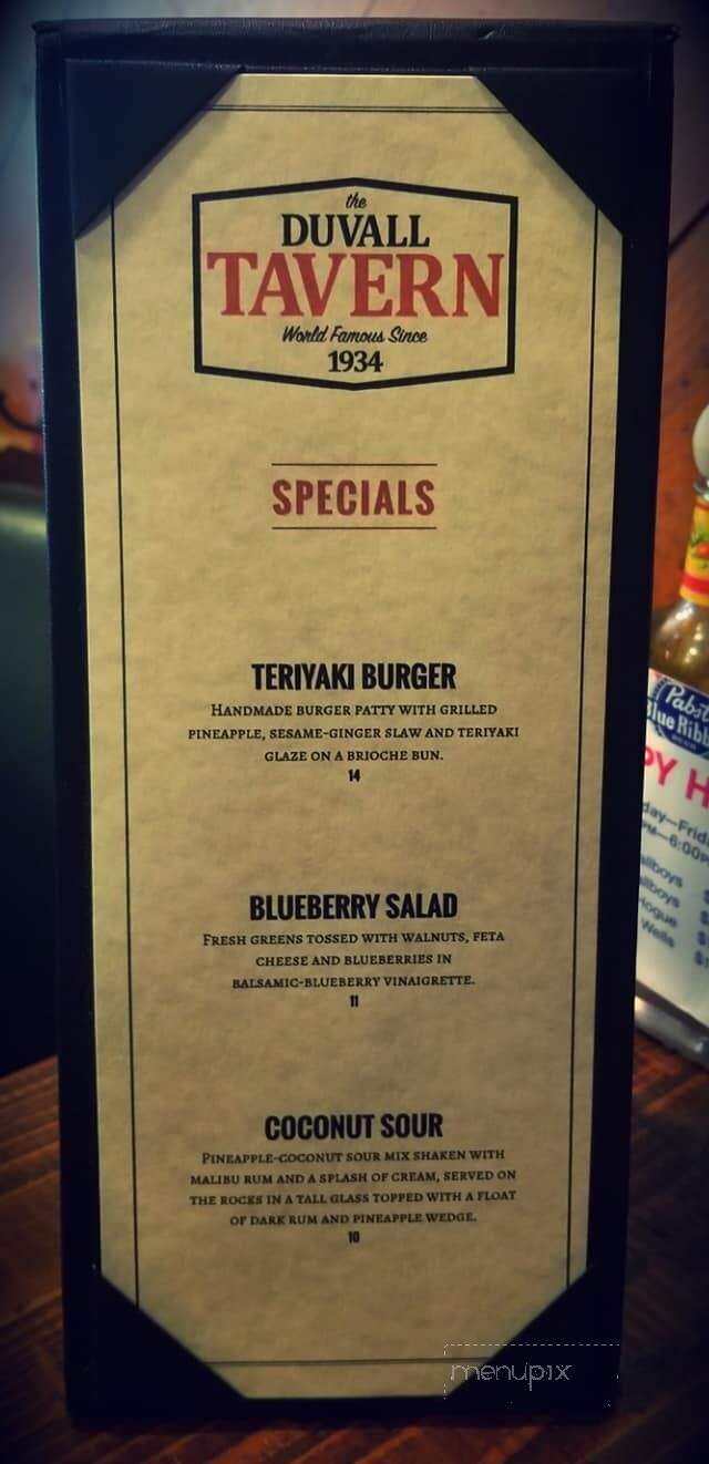 Duvall Tavern - Duvall, WA menu_pic