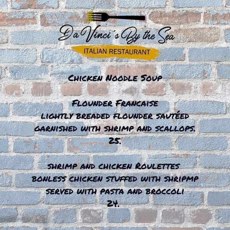 Davinci's By the Sea - Ocean City, MD menu_pic
