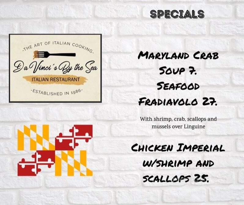 Davinci's By the Sea - Ocean City, MD menu_pic