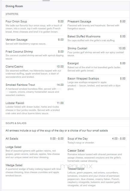 Rainbow Grille & Tavern - Pittsburg, NH menu_pic