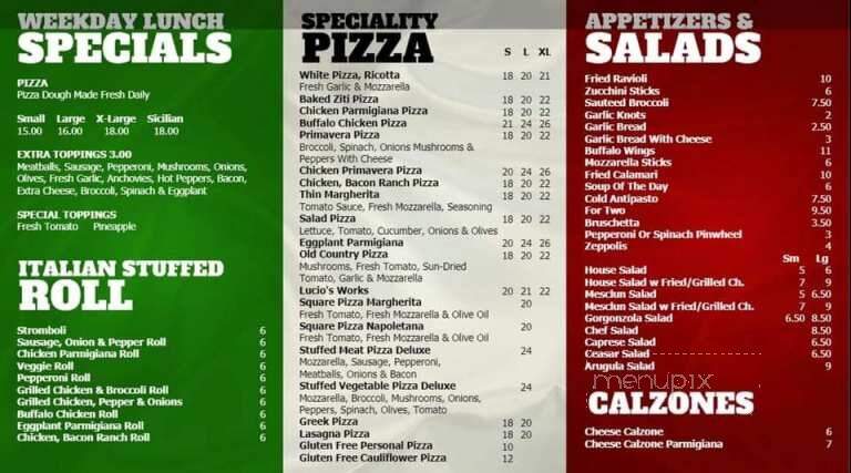 Lucio's Pizzeria - Pleasantville, NY menu_pic