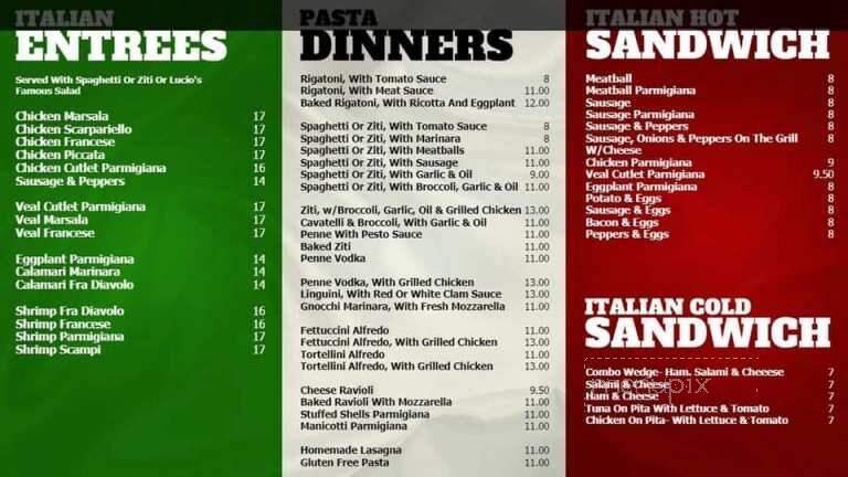 Lucio's Pizzeria - Pleasantville, NY menu_pic