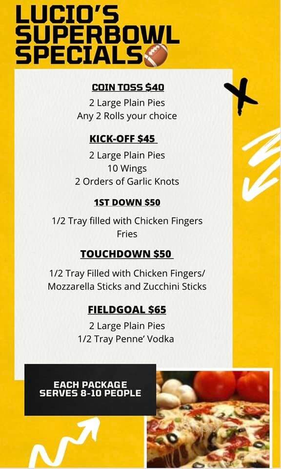 Lucio's Pizzeria - Pleasantville, NY menu_pic