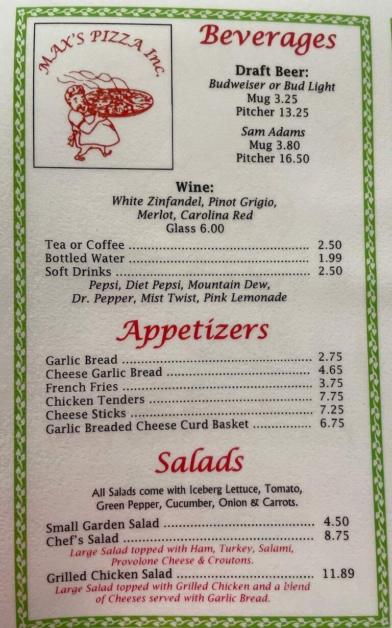 Max's Pizza - Surf City, NC menu_pic