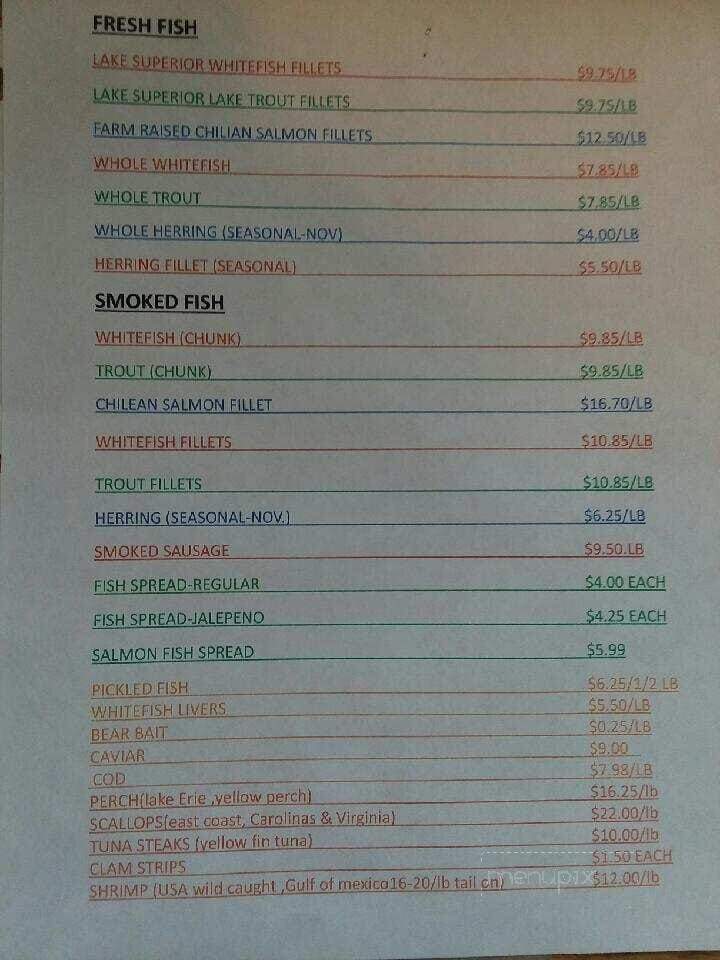 Peterson's Fish Market - Hancock, MI menu_pic