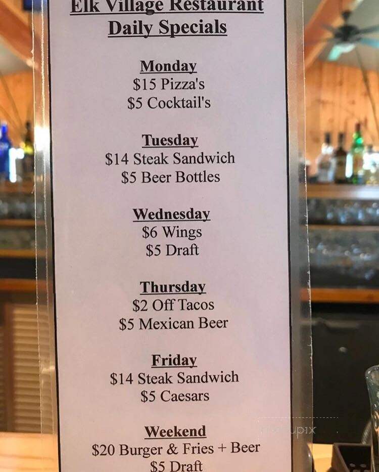 Elk Village Restaurant - Jasper, AB menu_pic