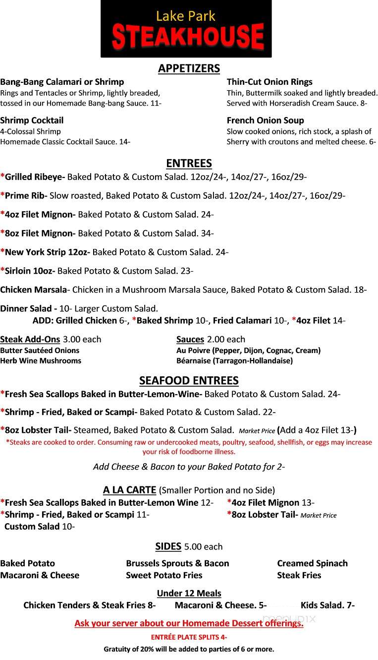 Lake Park Steakhouse - Carolina Beach, NC