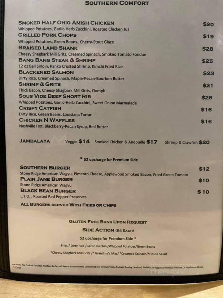 Urban Comforts Eatery - Zanesville, OH menu_pic