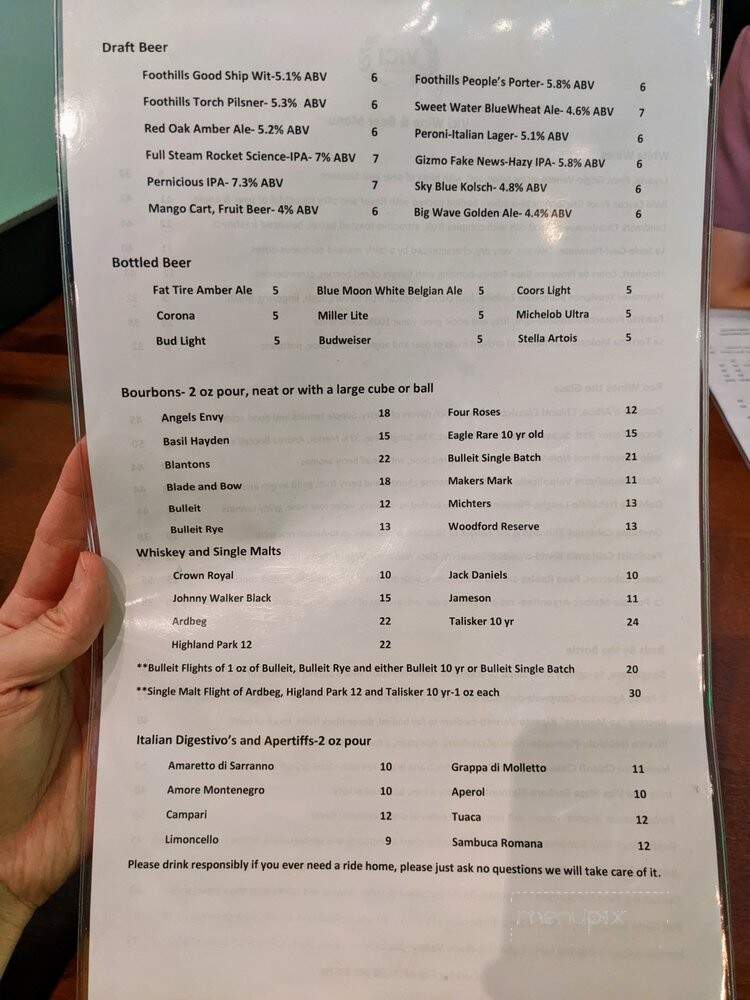 Vici Ristobar - Durham, NC menu_pic