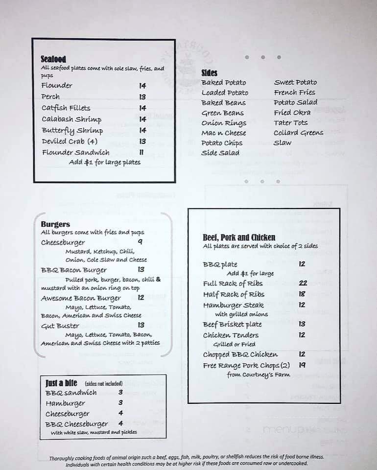 Courtney's BBQ - Clover, SC menu_pic