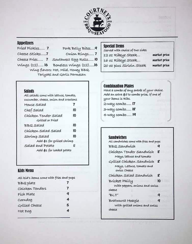 Courtney's BBQ - Clover, SC menu_pic