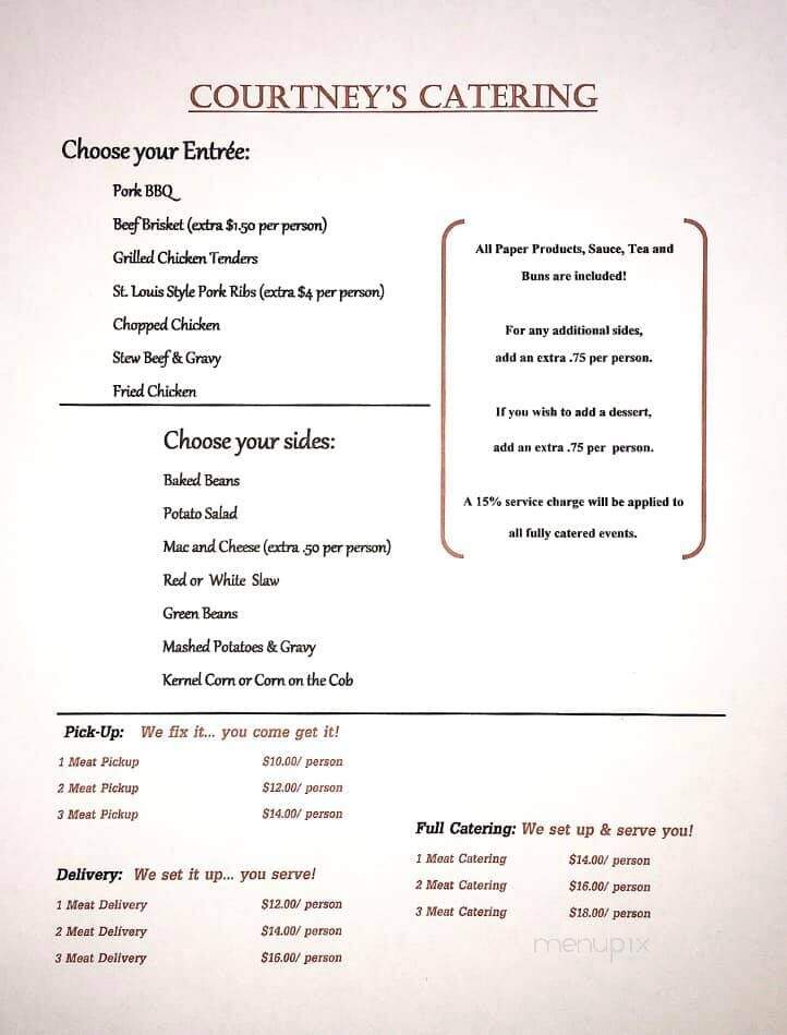 Courtney's BBQ - Clover, SC menu_pic