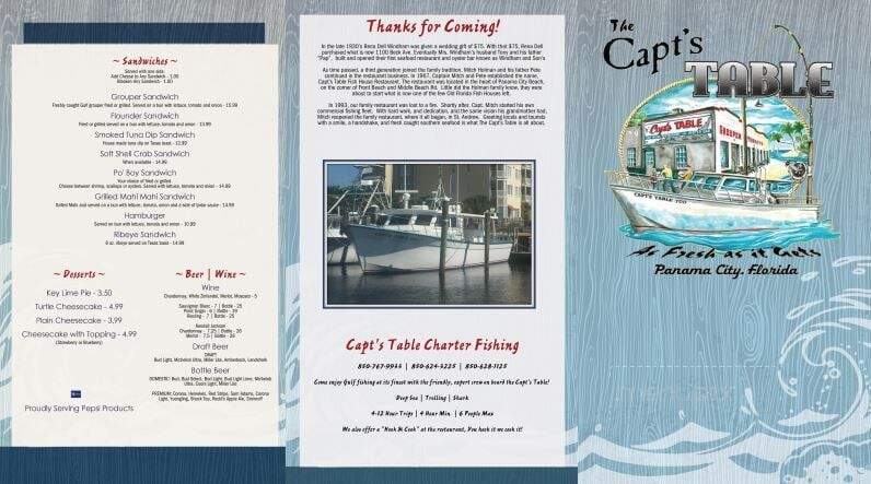 Captain's Table - Panama City, FL menu_pic