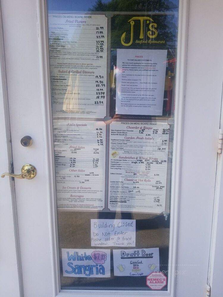J T's Seafood - Brewster, MA menu_pic