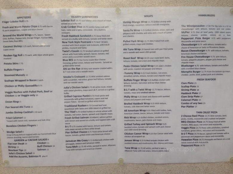 Shibley's At The Pier - Alton Bay, NH menu_pic