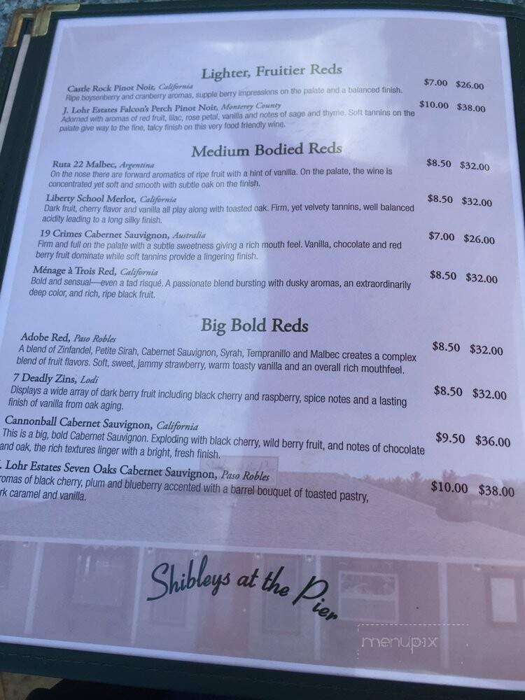 Shibley's At The Pier - Alton Bay, NH menu_pic