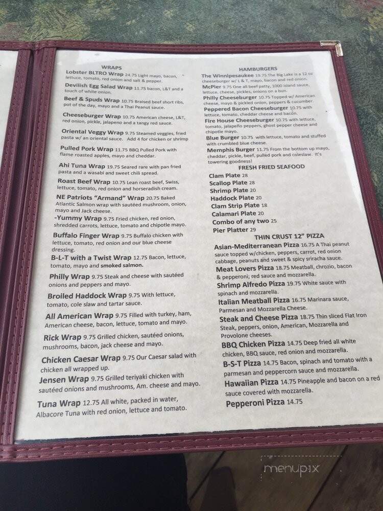 Shibley's At The Pier - Alton Bay, NH menu_pic