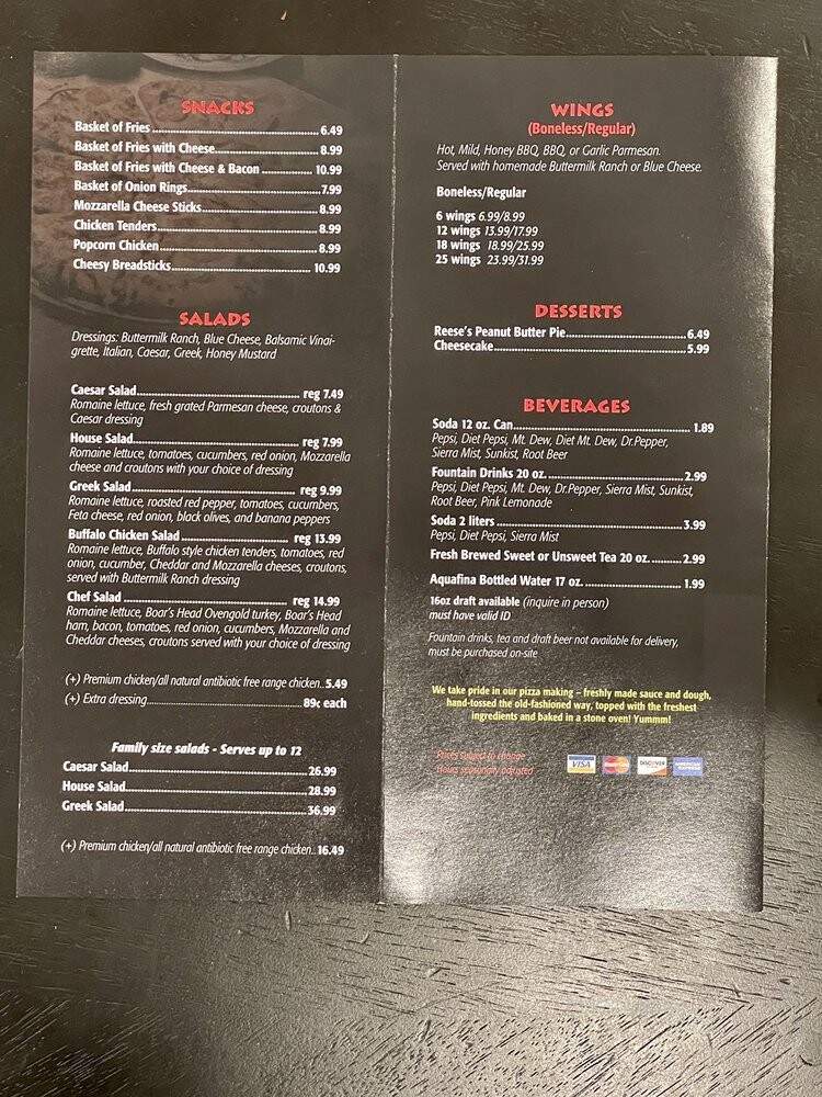 Yellow Submarine - Nags Head, NC menu_pic