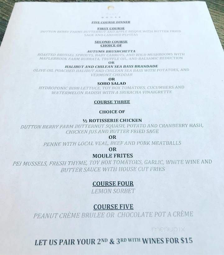 Social House - Manchester, VT menu_pic