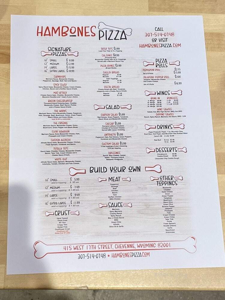 Hambone's Pizza - Cheyenne, WY menu_pic