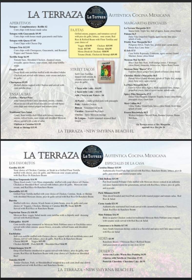 La Terraza NSB - New Smyrna Beach, FL menu_pic