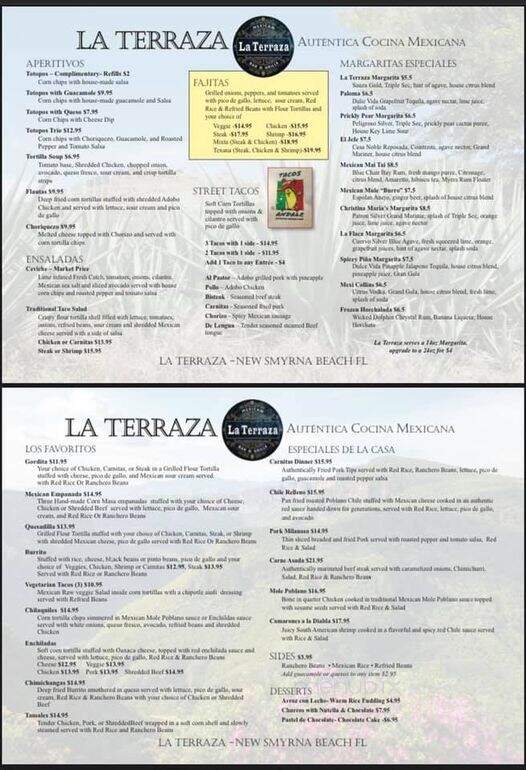 La Terraza NSB - New Smyrna Beach, FL menu_pic