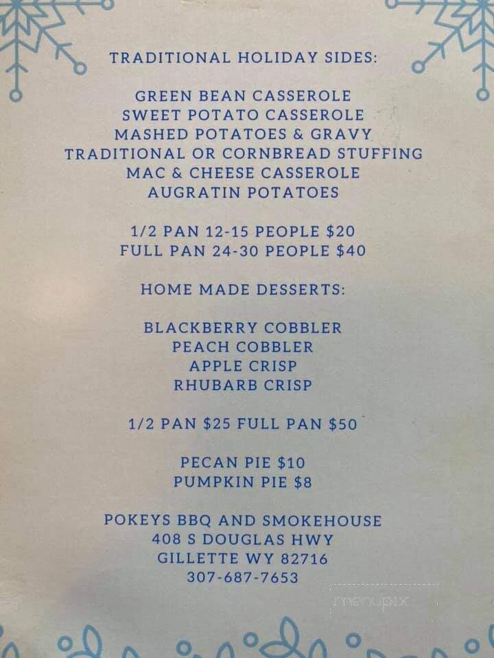 Pokey's Bbq & Smokehouse - Gillette, WY menu_pic