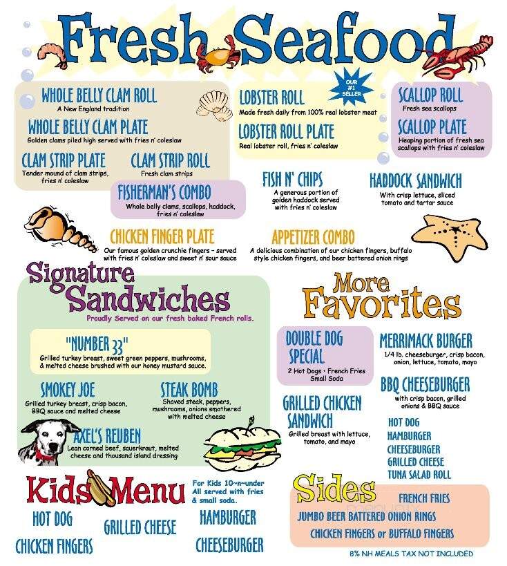 Axel's Food & Ice Cream - Merrimack, NH menu_pic