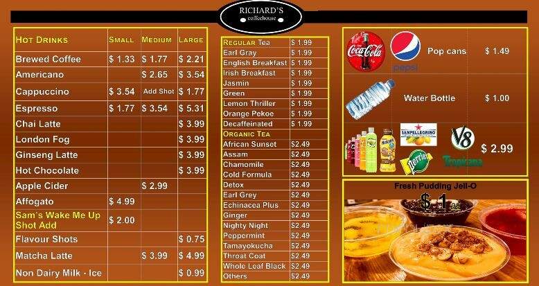 Richard's Coffeehouse - Brockville, ON menu_pic