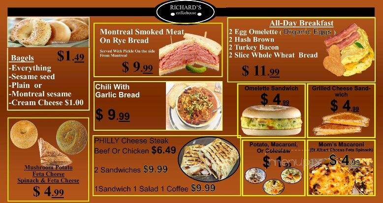 Richard's Coffeehouse - Brockville, ON menu_pic
