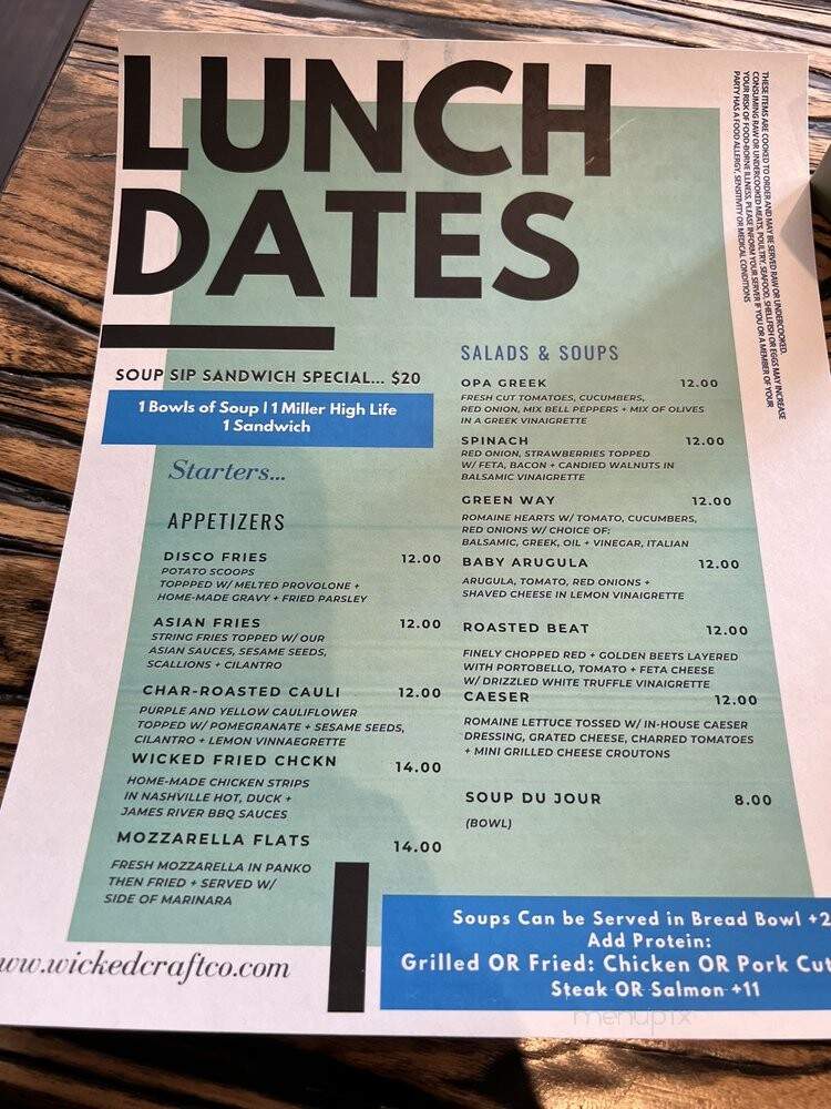New England Wicked Craft - Boston, MA menu_pic