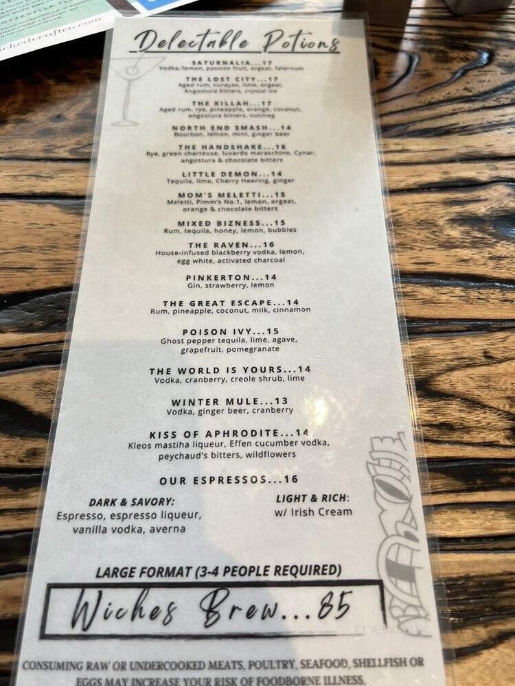 New England Wicked Craft - Boston, MA menu_pic