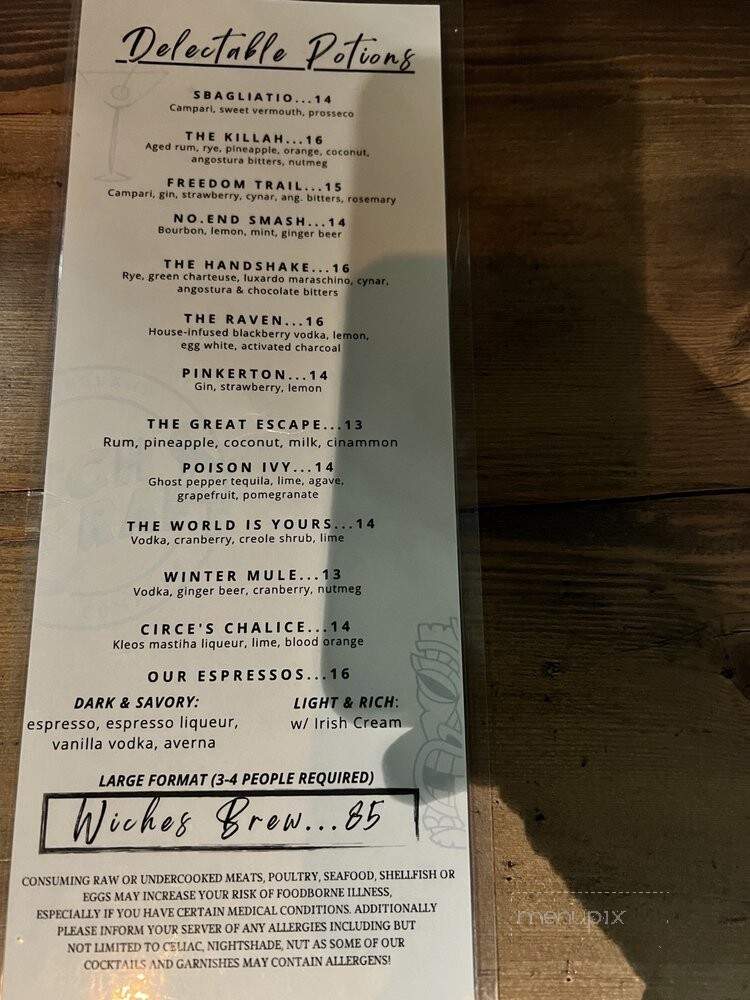 New England Wicked Craft - Boston, MA menu_pic