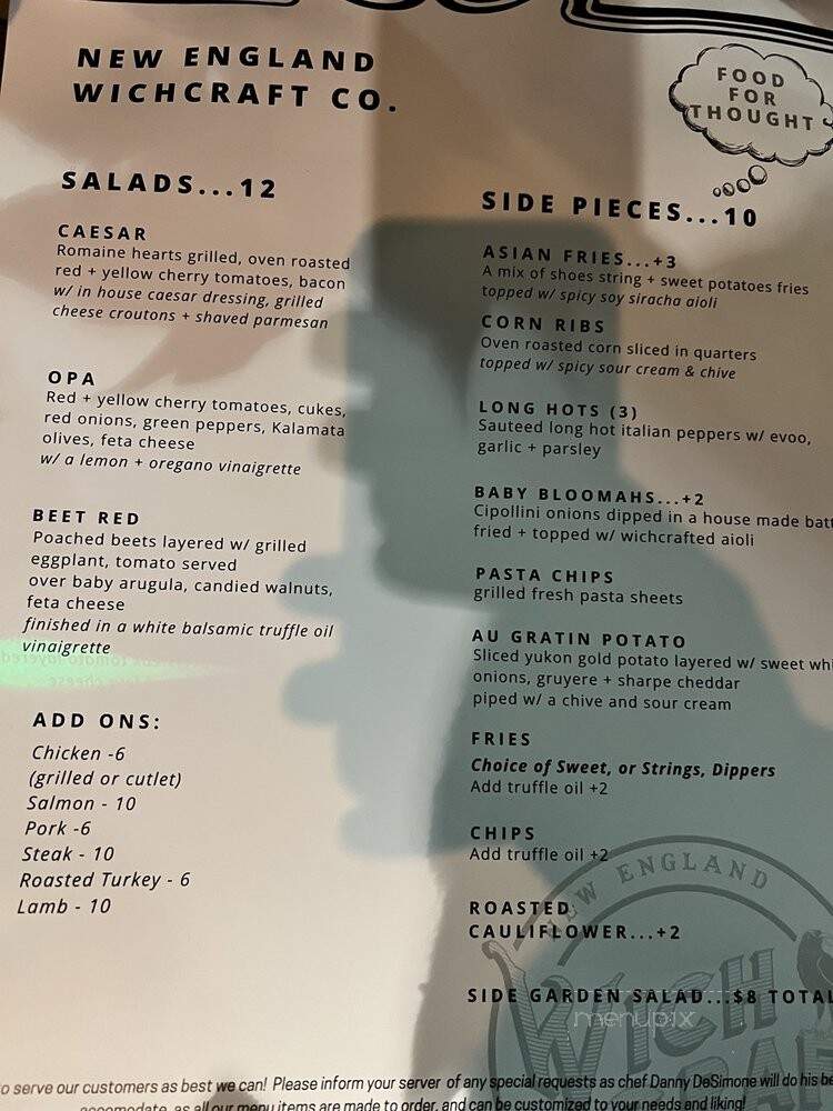 New England Wicked Craft - Boston, MA menu_pic