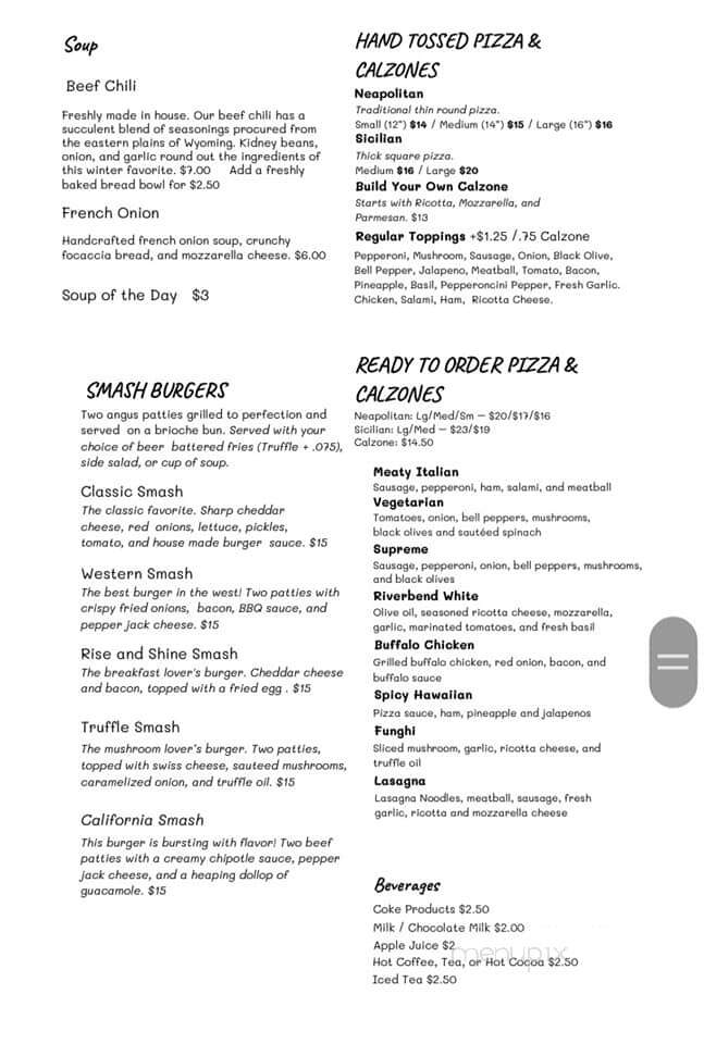River Bend Eatery - Bailey, CO menu_pic