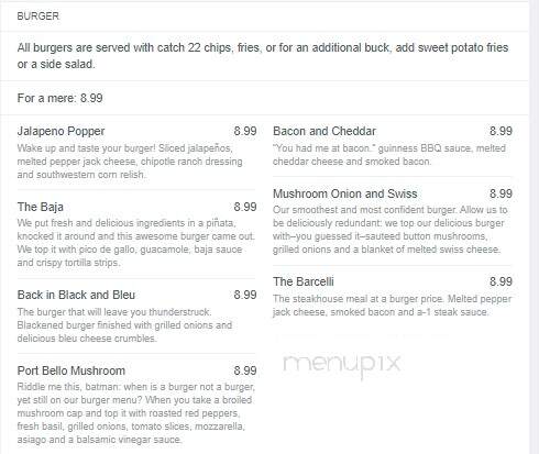 Catch 22 - Merrillville, IN menu_pic
