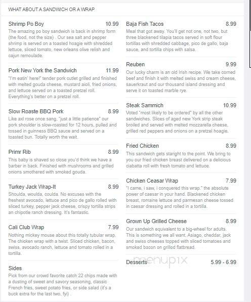 Catch 22 - Merrillville, IN menu_pic