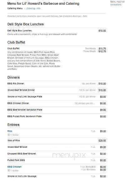 Lil' Howard's Barbecue and Catering - Colorado Springs, CO menu_pic