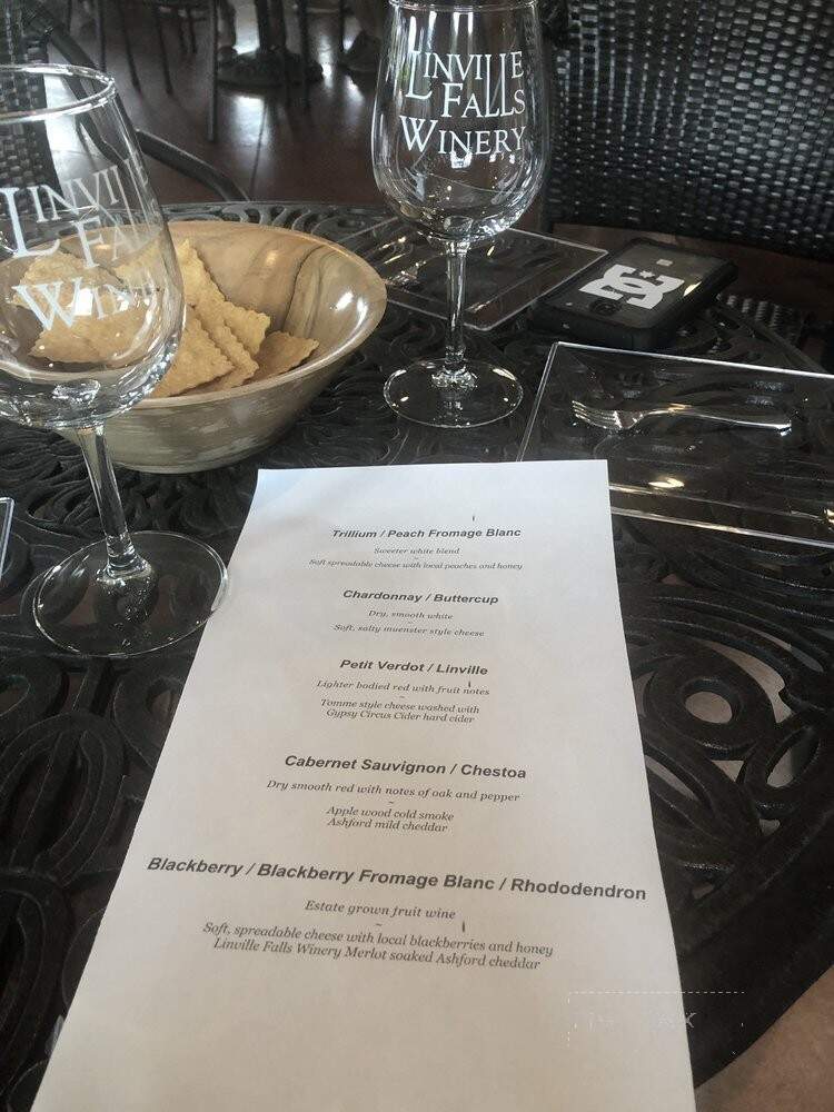 Linville Falls Winery - Newland, NC menu_pic