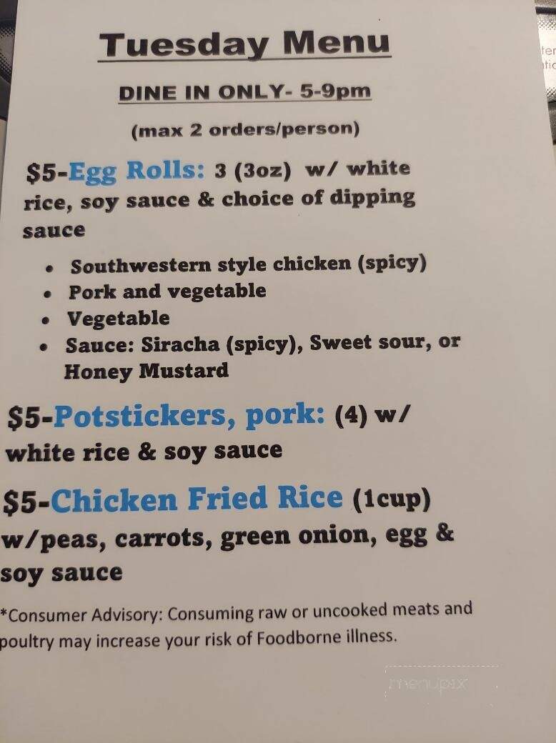 Final Lap - Pickerel, WI menu_pic