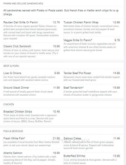 Schloegel's Bay View Restaurant - Menominee, MI menu_pic