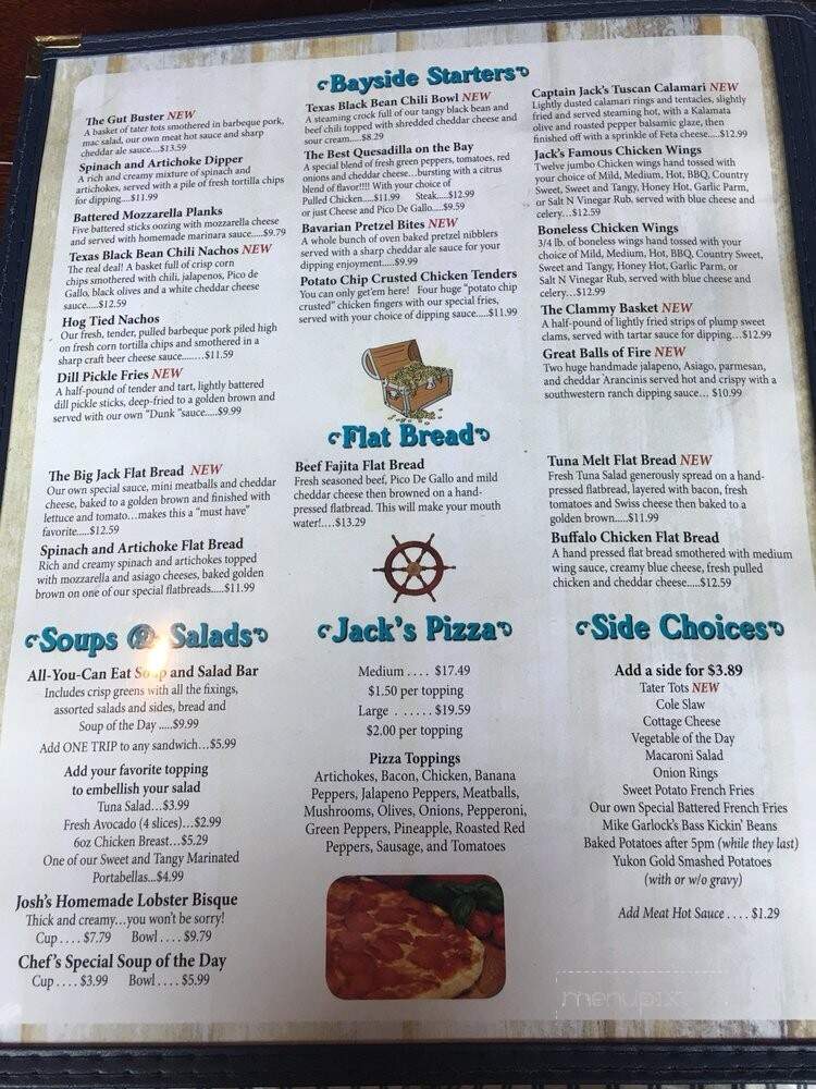Captain Jack's Goodtime Tavern - Sodus Point, NY menu_pic