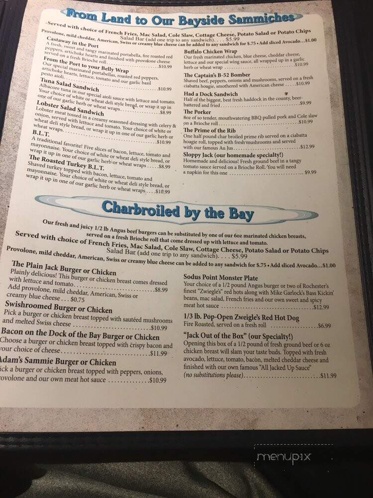 Captain Jack's Goodtime Tavern - Sodus Point, NY menu_pic