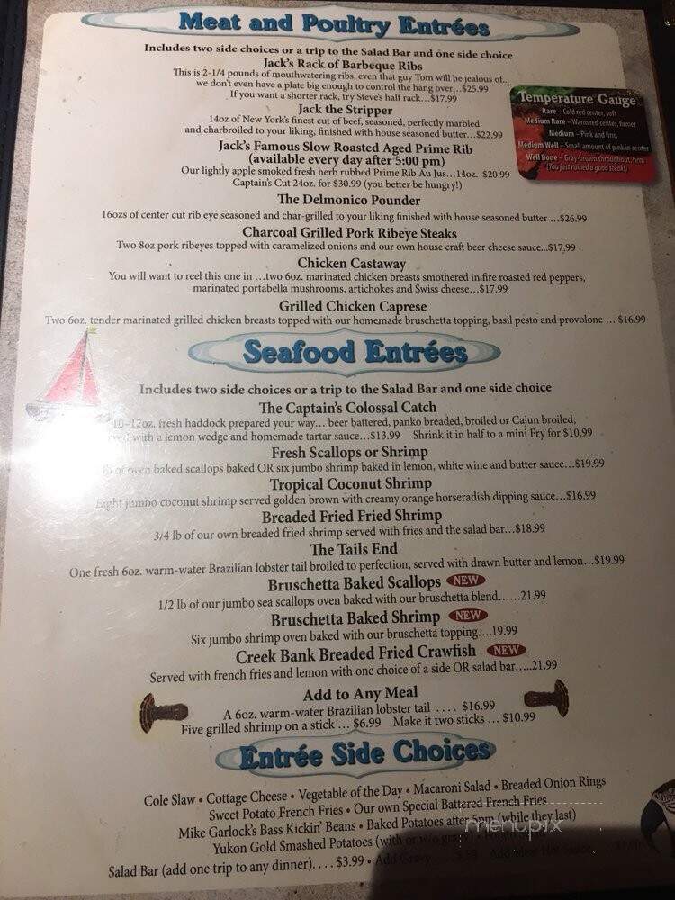 Captain Jack's Goodtime Tavern - Sodus Point, NY menu_pic