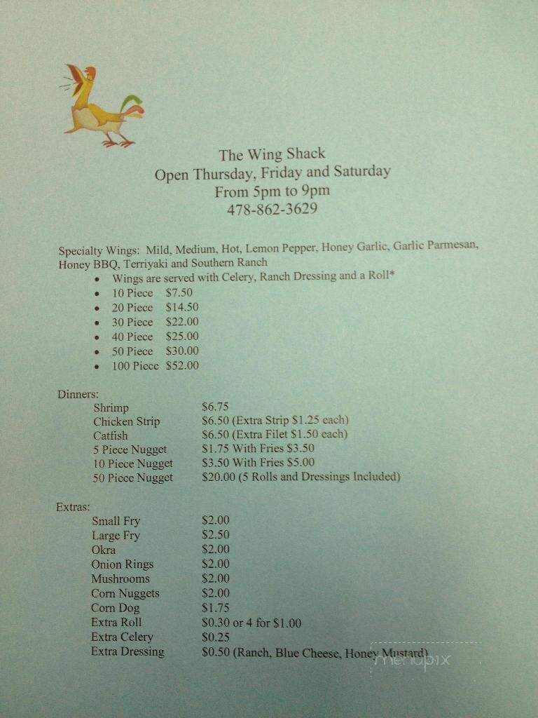 Wing Shack - Butler, GA menu_pic