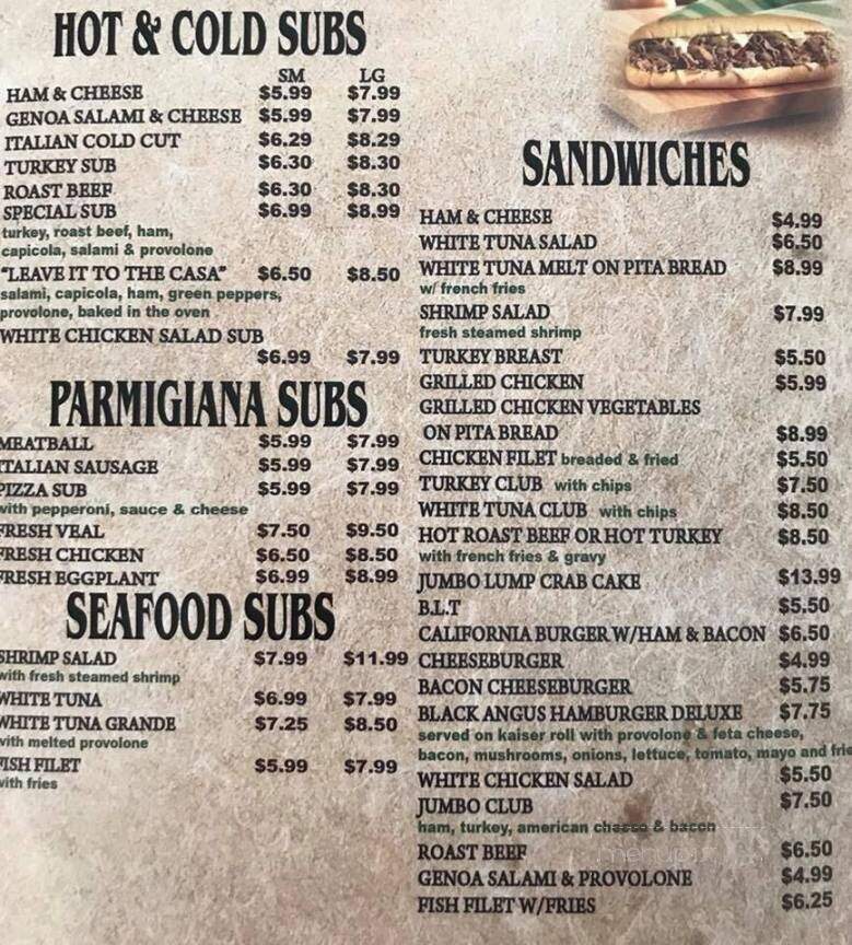 Come a Casa - Hanover, PA menu_pic