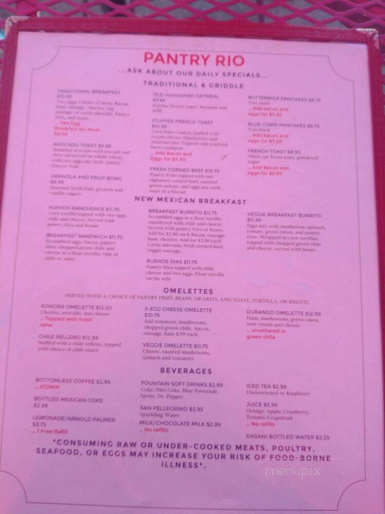 The Pantry Rio - Santa Fe, NM menu_pic
