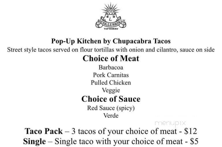 Collusion Tap Works - Lititz, PA menu_pic